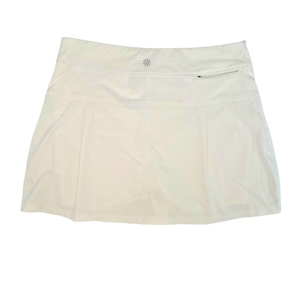 Athleta (Medium Tall - EUC) White Pleated Tennis Skirt with attached shorties - Picture 4 of 8
